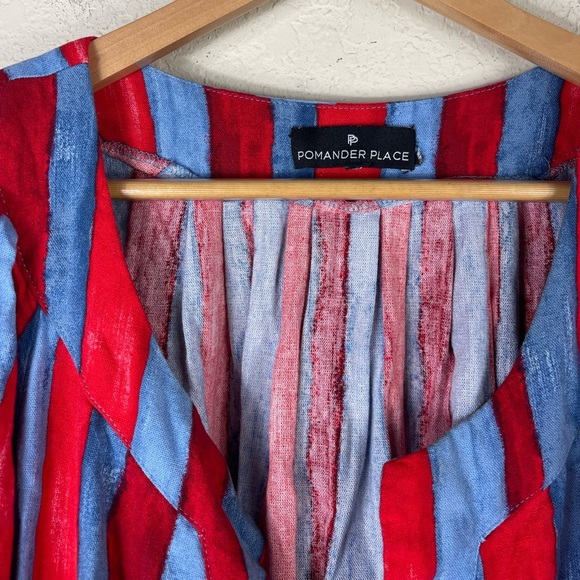 Tuckernuck Pomander Place Painterly Stripe Flutter Sleeve Finley Dress Size 2X - Picture 2 of 8